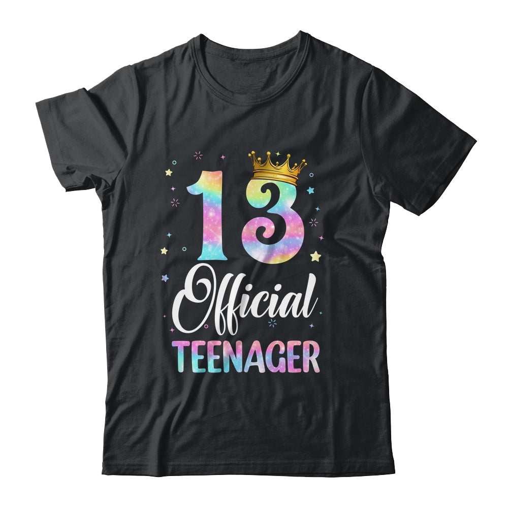 13 Official Teenager Crown 13 Year Old Tie Dye 13th Birthday Shirt & Tank Top | siriusteestore