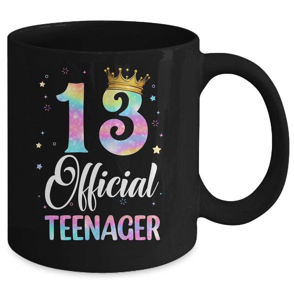13 Official Teenager Crown 13 Year Old Tie Dye 13th Birthday Mug | siriusteestore