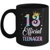 13 Official Teenager Crown 13 Year Old Tie Dye 13th Birthday Mug | siriusteestore