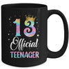 13 Official Teenager Crown 13 Year Old Tie Dye 13th Birthday Mug | siriusteestore