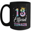 13 Official Teenager Crown 13 Year Old Tie Dye 13th Birthday Mug | siriusteestore