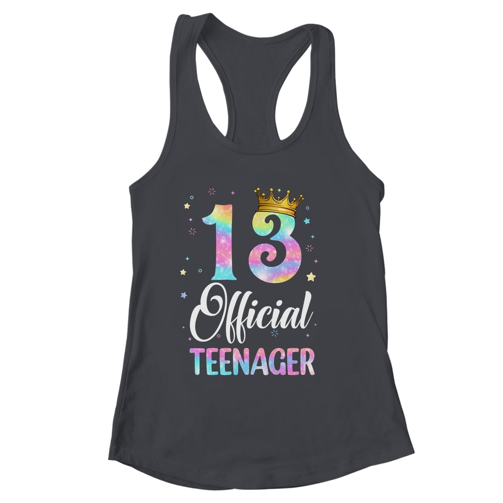 13 Official Teenager Crown 13 Year Old Tie Dye 13th Birthday Shirt & Tank Top | siriusteestore