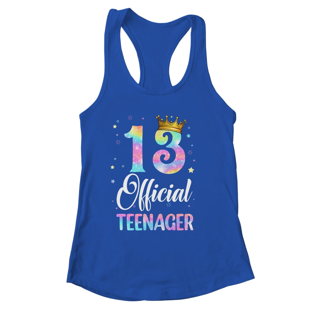 13 Official Teenager Crown 13 Year Old Tie Dye 13th Birthday Shirt & Tank Top | siriusteestore