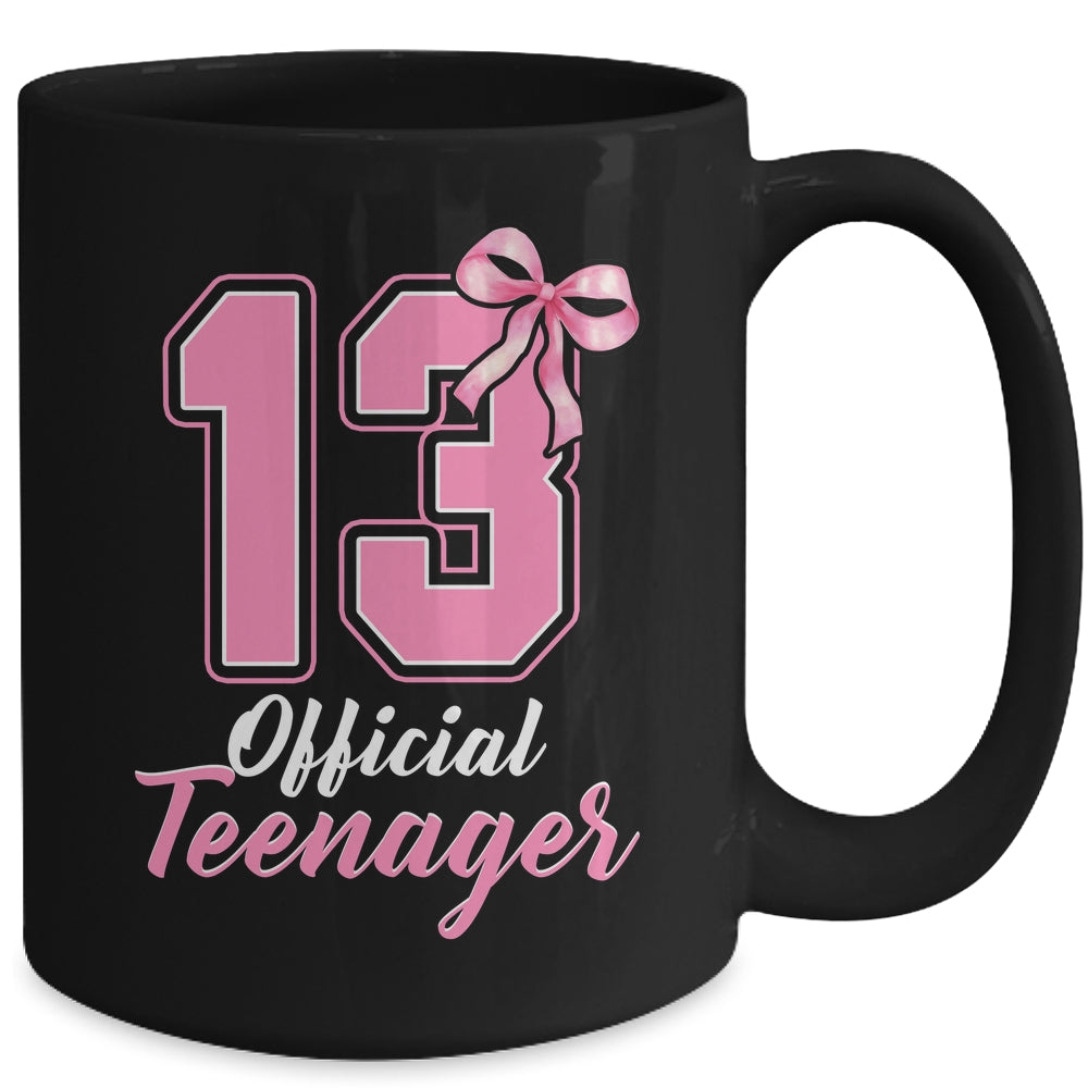 13 Year Old Coquette Bow Official Teenager 13th Birthday Mug | siriusteestore