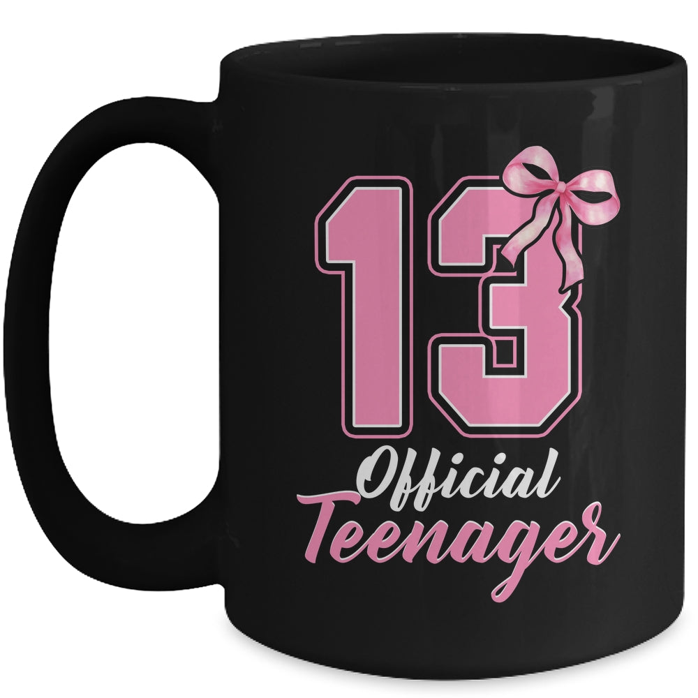 13 Year Old Coquette Bow Official Teenager 13th Birthday Mug | siriusteestore