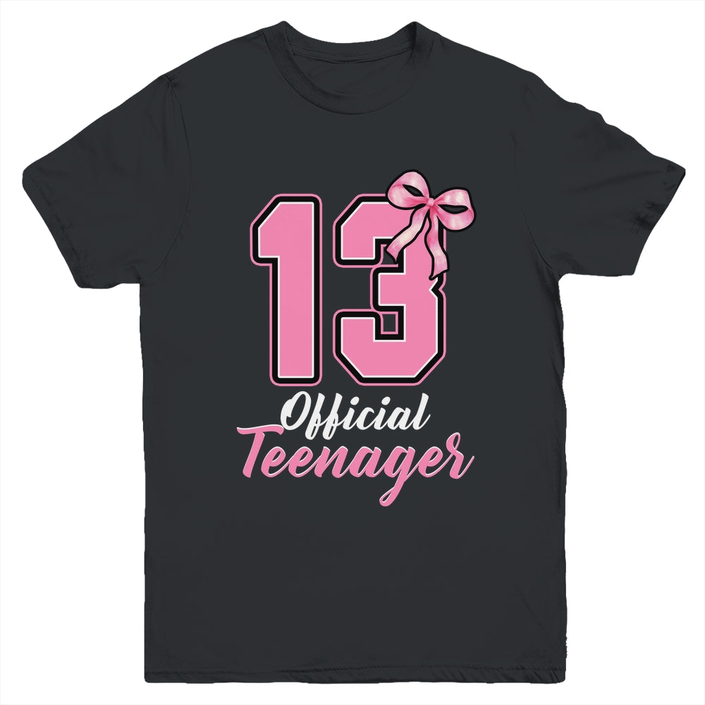 13 Year Old Coquette Bow Official Teenager 13th Birthday Youth Shirt | siriusteestore