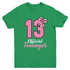 13 Year Old Coquette Bow Official Teenager 13th Birthday Youth Shirt | siriusteestore