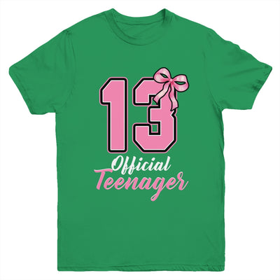 13 Year Old Coquette Bow Official Teenager 13th Birthday Youth Shirt | siriusteestore