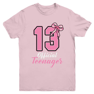 13 Year Old Coquette Bow Official Teenager 13th Birthday Youth Shirt | siriusteestore