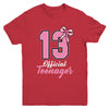 13 Year Old Coquette Bow Official Teenager 13th Birthday Youth Shirt | siriusteestore