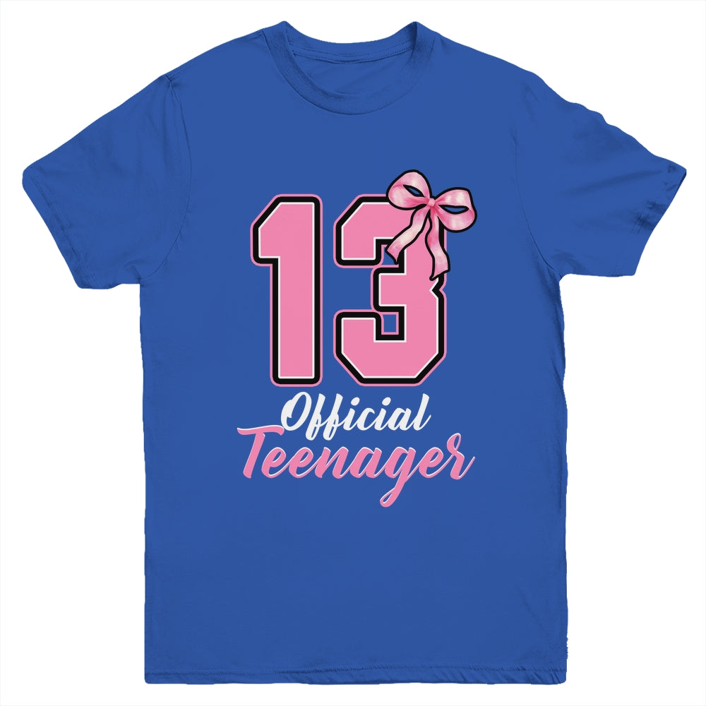 13 Year Old Coquette Bow Official Teenager 13th Birthday Youth Shirt | siriusteestore