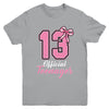 13 Year Old Coquette Bow Official Teenager 13th Birthday Youth Shirt | siriusteestore