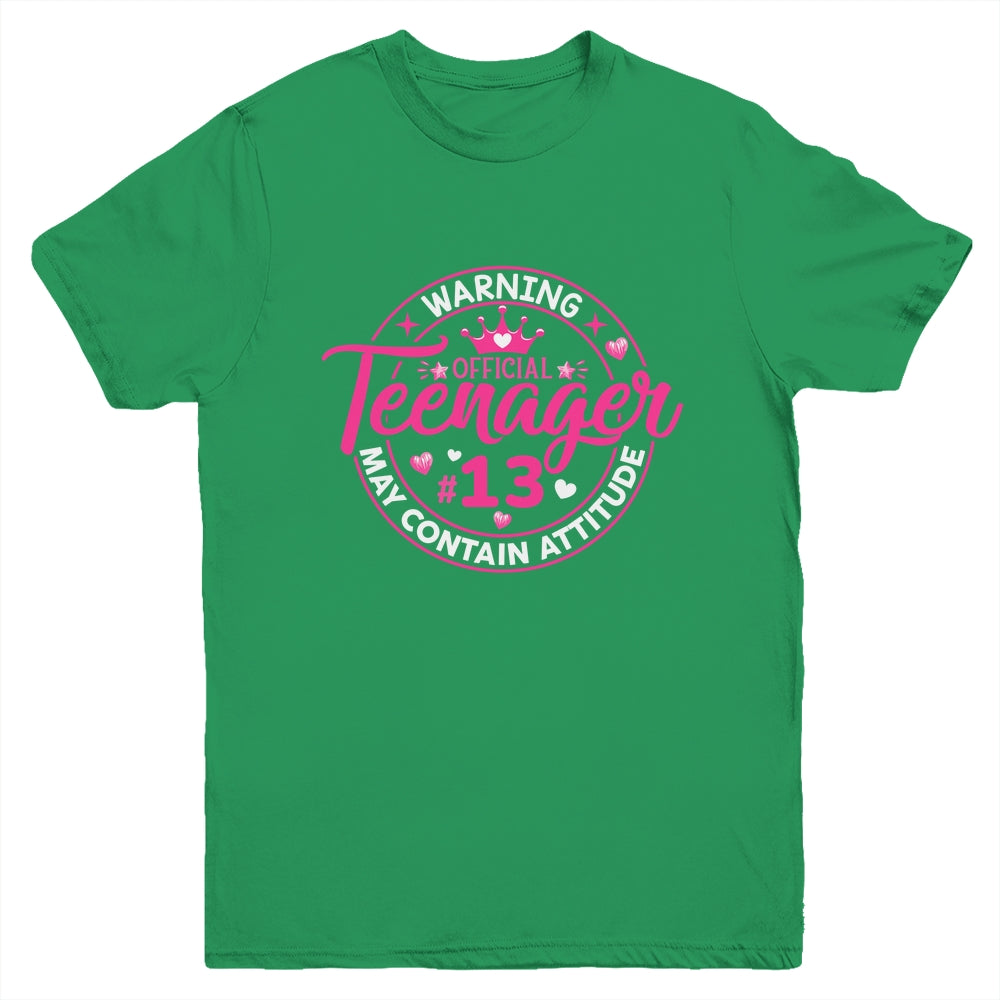 13th Birthday Girl Official Teenager 13 Year Old Birthday Youth Shirt | siriusteestore
