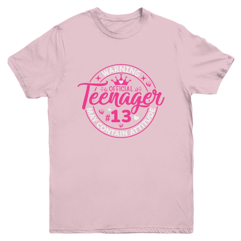 13th Birthday Girl Official Teenager 13 Year Old Birthday Youth Shirt | siriusteestore