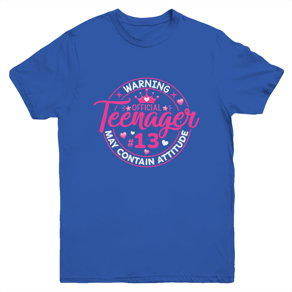 13th Birthday Girl Official Teenager 13 Year Old Birthday Youth Shirt | siriusteestore