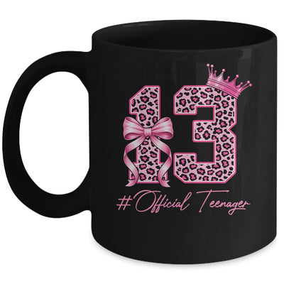 13th Birthday Girl Pink Coquette Bow Leopard 13 Year Old Mug | siriusteestore