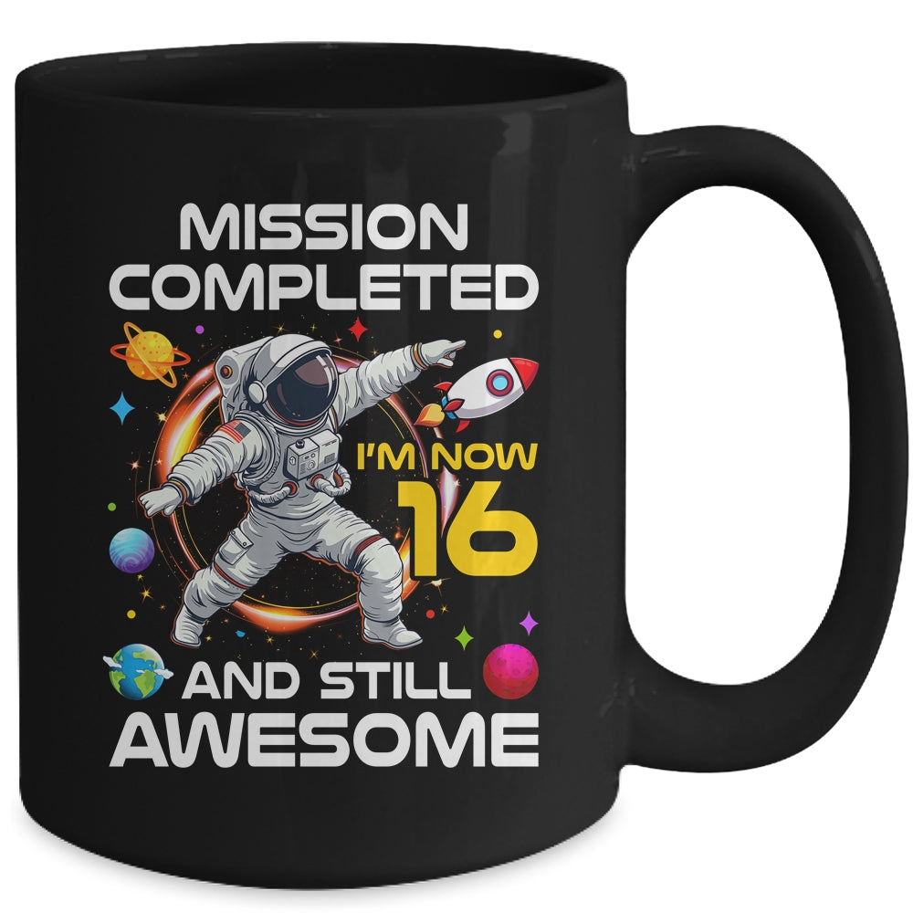 16th Birthday Astronaut 16 Years Old Outer Space Birthday Mug | siriusteestore