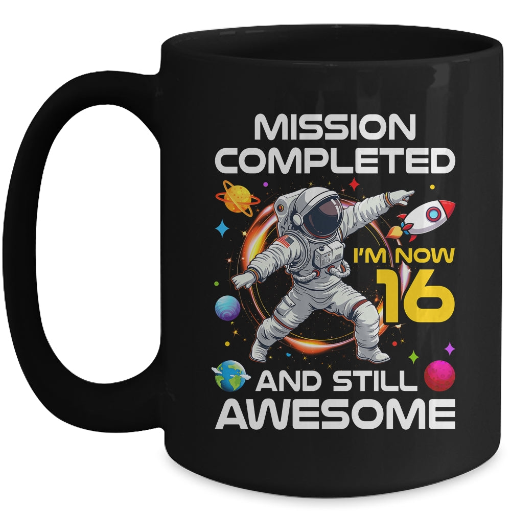 16th Birthday Astronaut 16 Years Old Outer Space Birthday Mug | siriusteestore