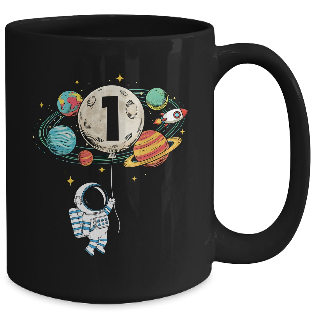 1 Years Old Birthday Boy Astronaut Space 1st Birthday Mug | siriusteestore