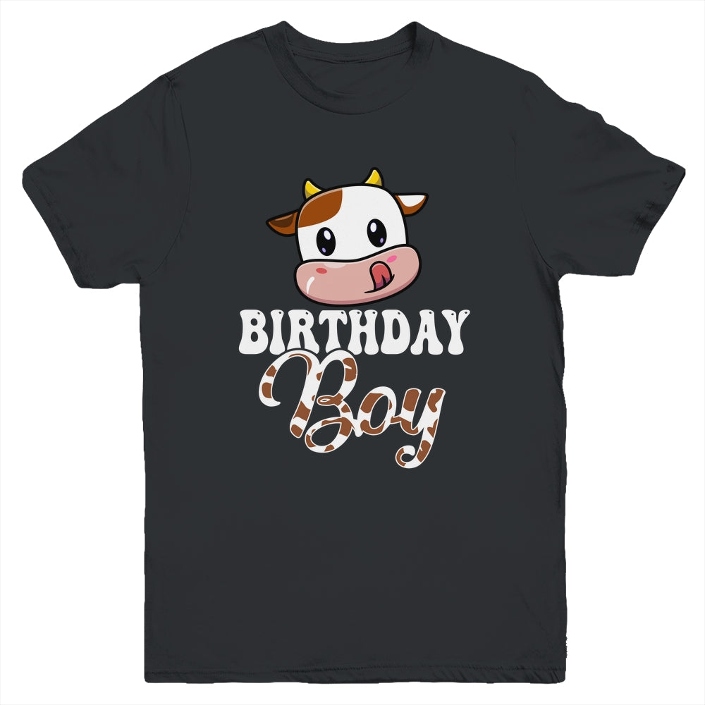 1st 2nd 3rd Cute Cow Birthday Boy Theme Party Farm Youth Shirt | siriusteestore
