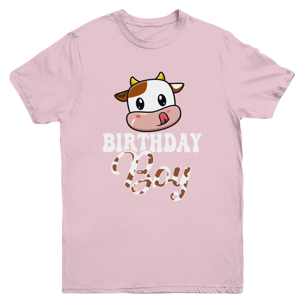 1st 2nd 3rd Cute Cow Birthday Boy Theme Party Farm Youth Shirt | siriusteestore