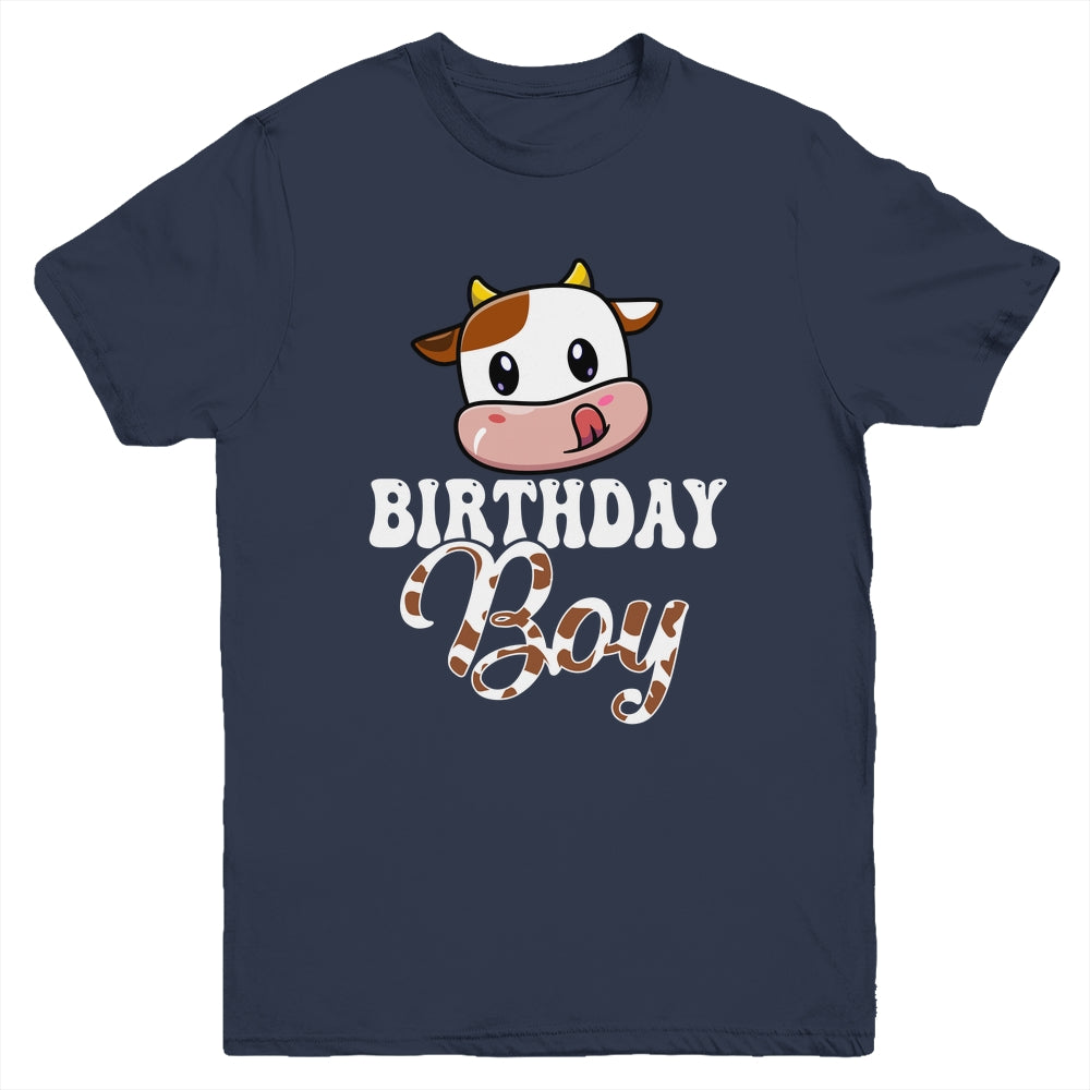 1st 2nd 3rd Cute Cow Birthday Boy Theme Party Farm Youth Shirt | siriusteestore
