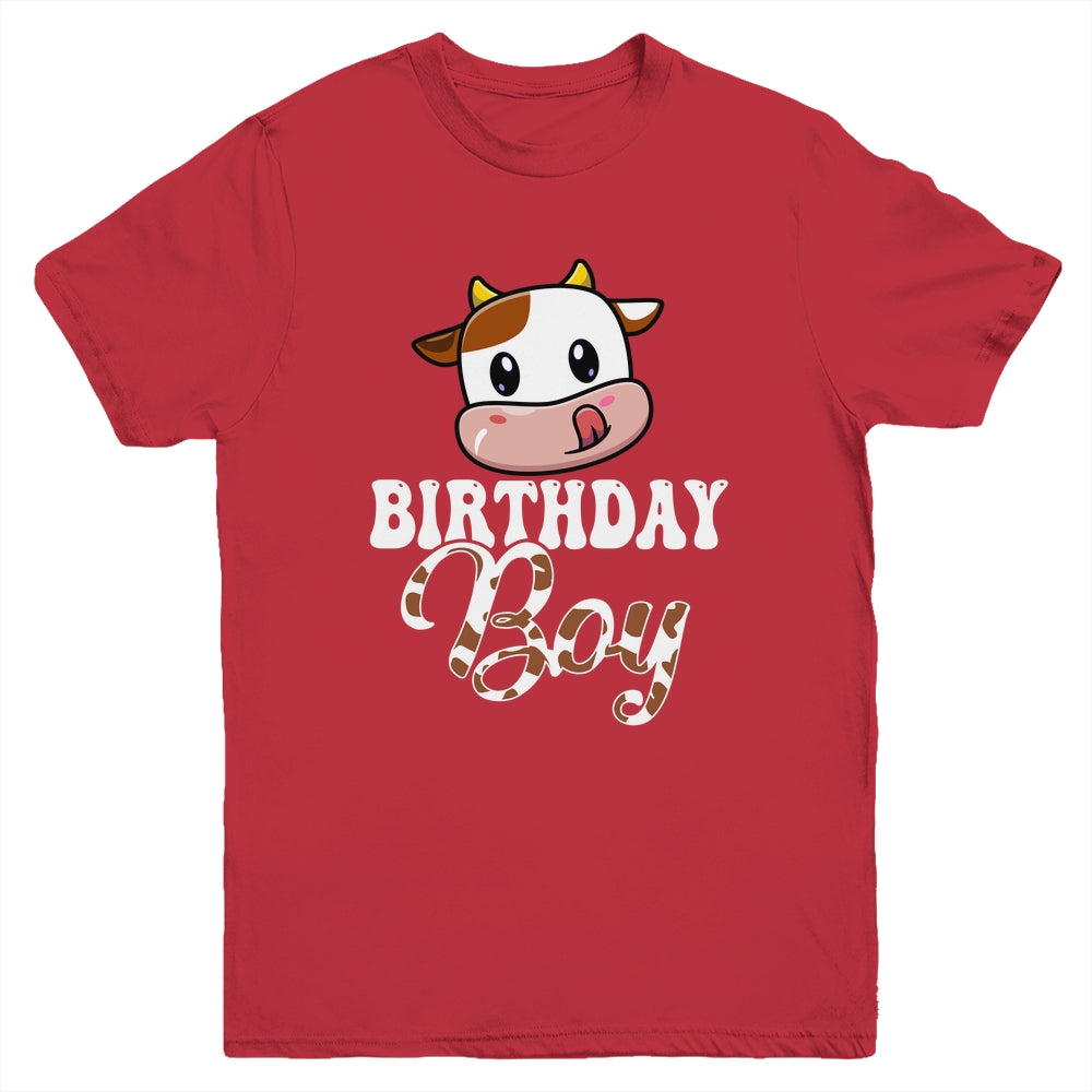 1st 2nd 3rd Cute Cow Birthday Boy Theme Party Farm Youth Shirt | siriusteestore