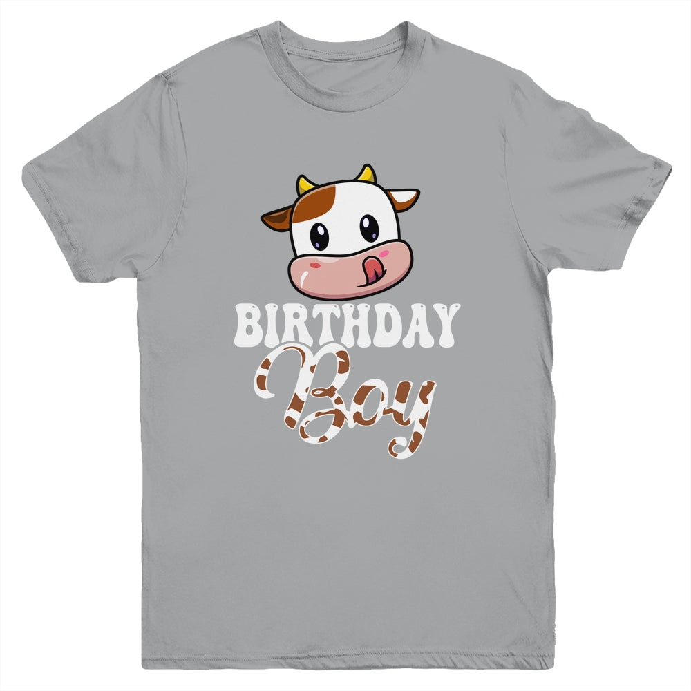 1st 2nd 3rd Cute Cow Birthday Boy Theme Party Farm Youth Shirt | siriusteestore