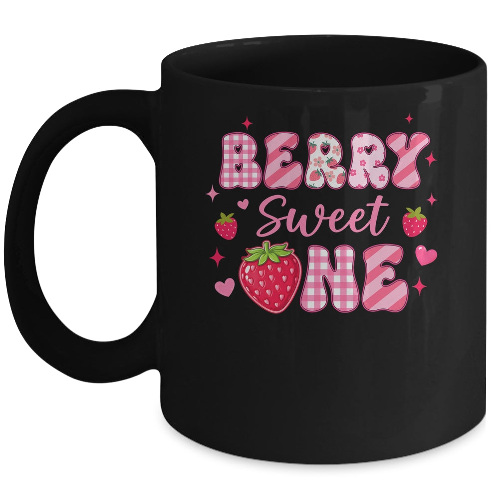 1st Berry Sweet One Strawberry First Birthday Girl Mug | siriusteestore