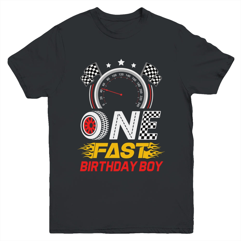 1st Birthday Racer One Fast Birthday Boy Race Car Youth Shirt | siriusteestore