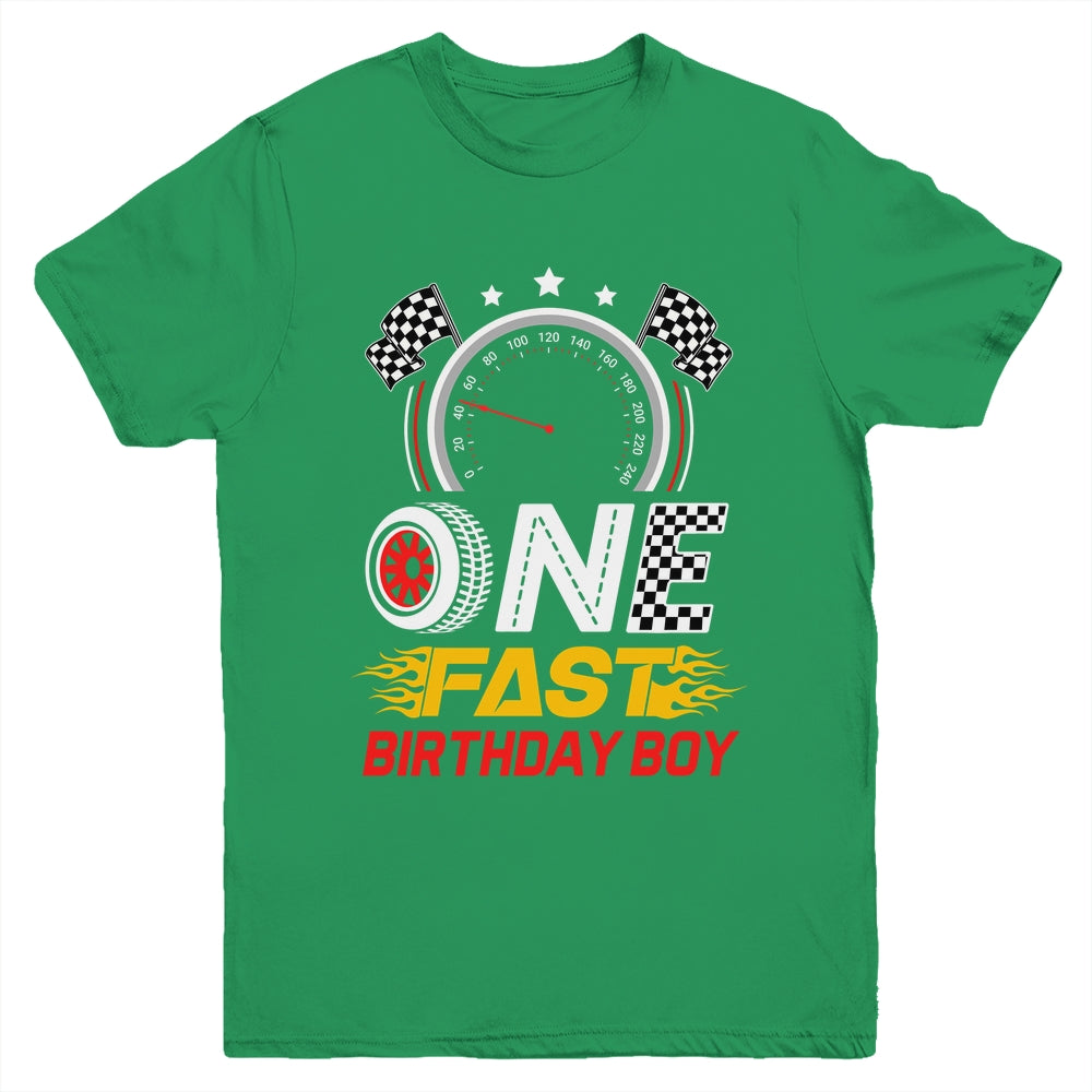 1st Birthday Racer One Fast Birthday Boy Race Car Youth Shirt | siriusteestore