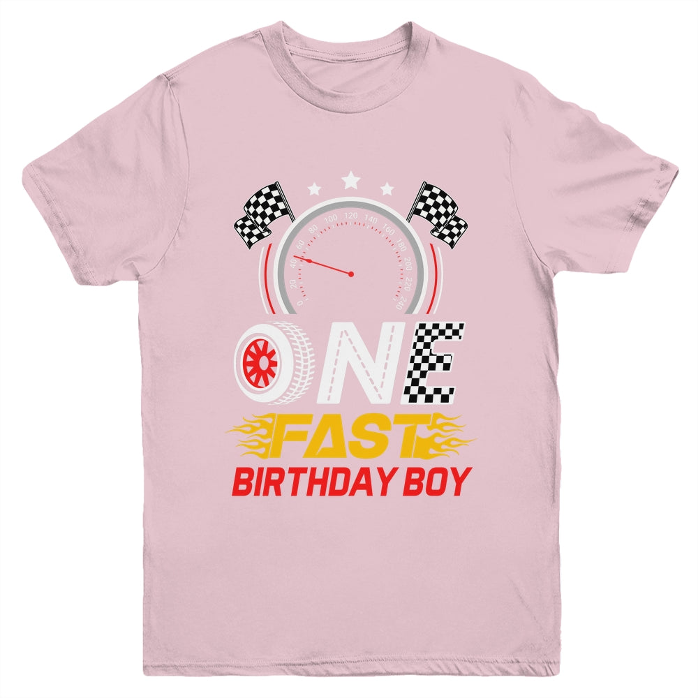 1st Birthday Racer One Fast Birthday Boy Race Car Youth Shirt | siriusteestore