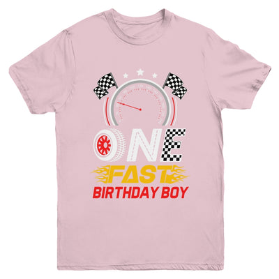 1st Birthday Racer One Fast Birthday Boy Race Car Youth Shirt | siriusteestore