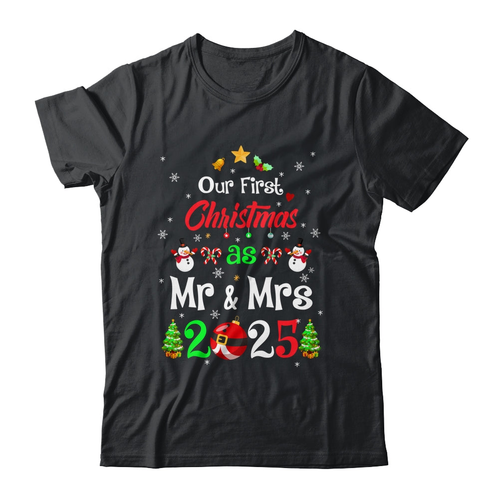 1st First Christmas As Mr And Mrs 2025 Couples Wife Husband Shirt & Sweatshirt | siriusteestore