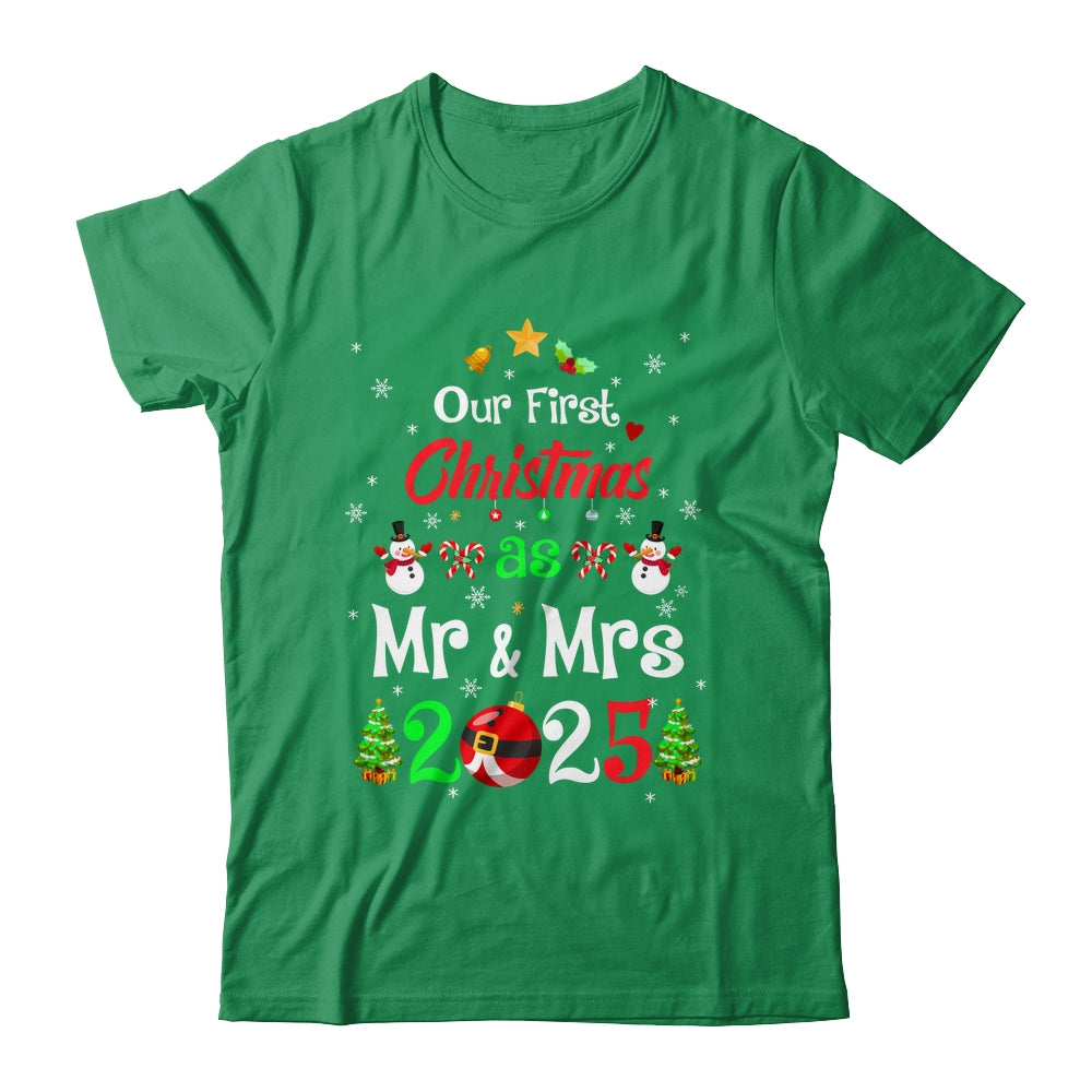 1st First Christmas As Mr And Mrs 2025 Couples Wife Husband Shirt & Sweatshirt | siriusteestore