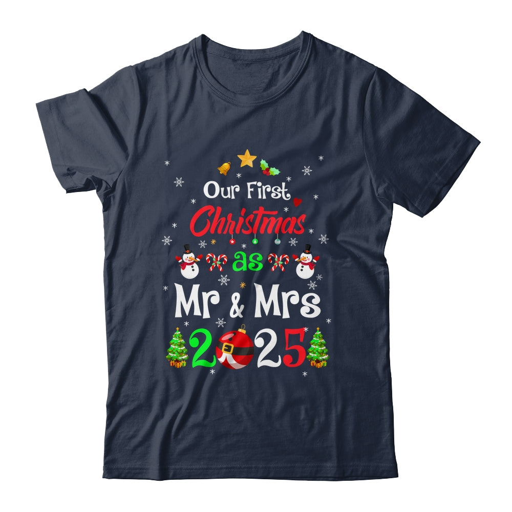 1st First Christmas As Mr And Mrs 2025 Couples Wife Husband Shirt & Sweatshirt | siriusteestore