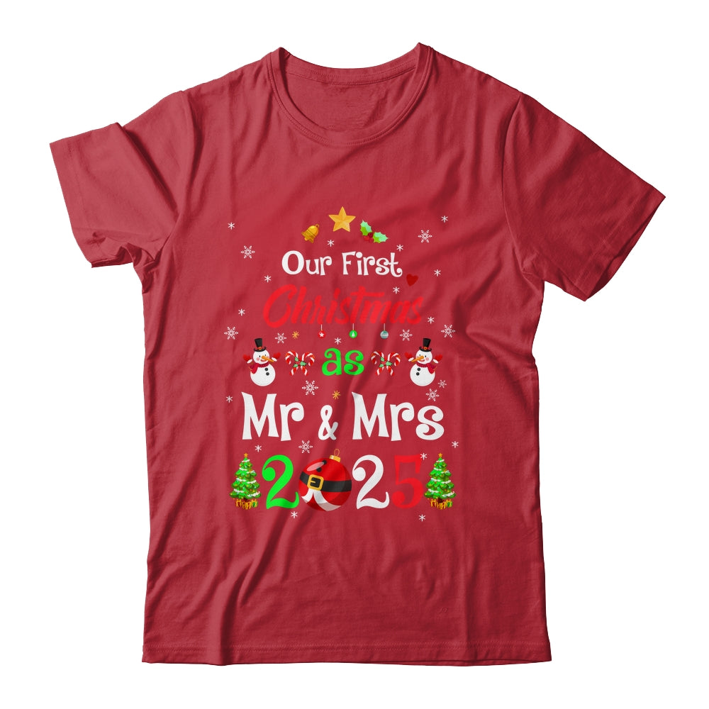 1st First Christmas As Mr And Mrs 2025 Couples Wife Husband Shirt & Sweatshirt | siriusteestore