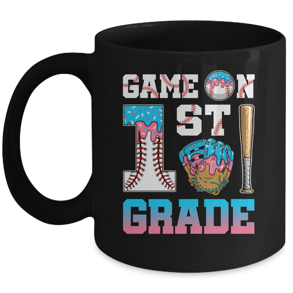 1st Grade Back To School Baseball Drip Ice Cream Game On Mug | siriusteestore