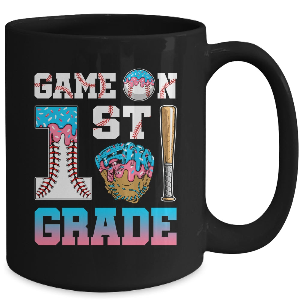 1st Grade Back To School Baseball Drip Ice Cream Game On Mug | siriusteestore