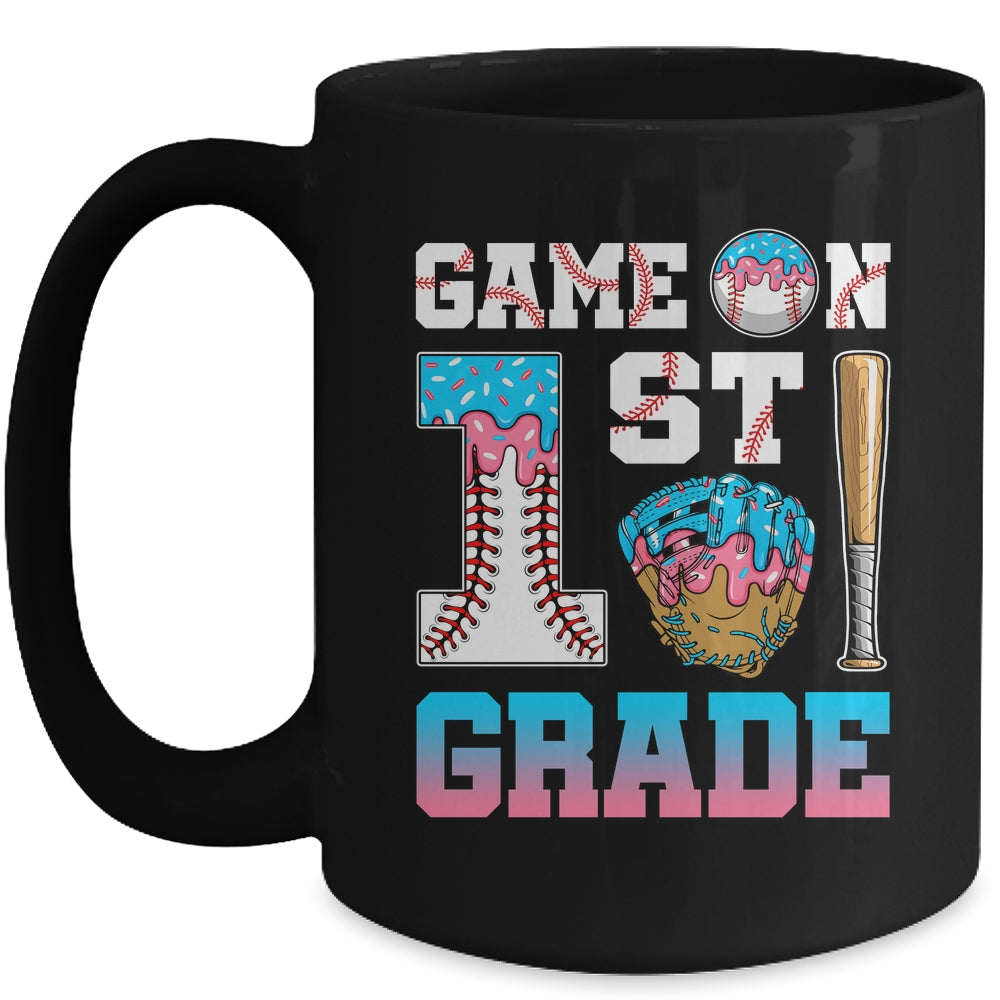 1st Grade Back To School Baseball Drip Ice Cream Game On Mug | siriusteestore