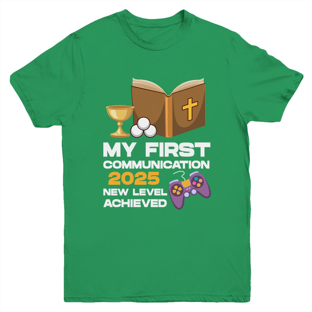 1st My First Communion 2025 Boys Girls Controller Video Game Youth Shirt | siriusteestore