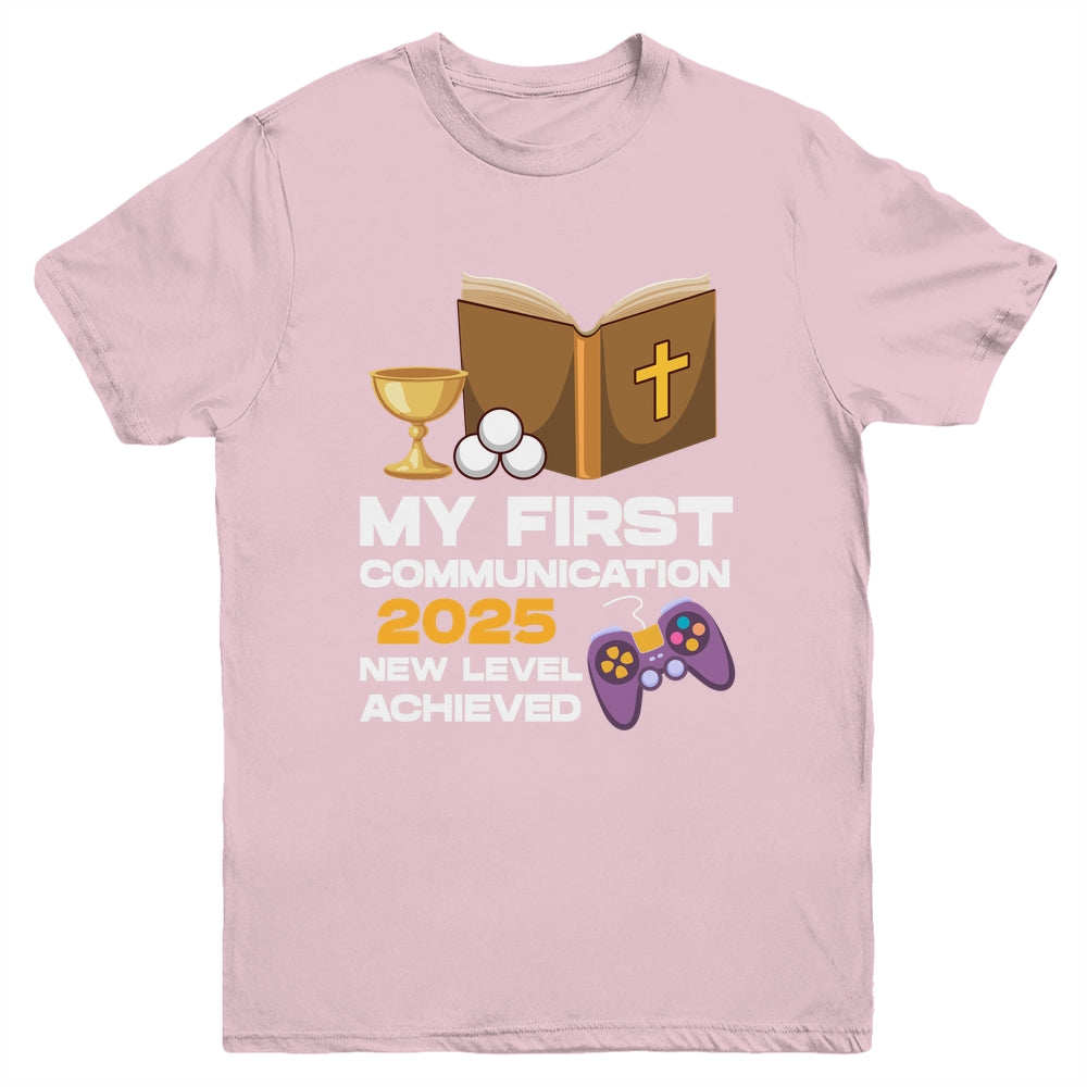 1st My First Communion 2025 Boys Girls Controller Video Game Youth Shirt | siriusteestore