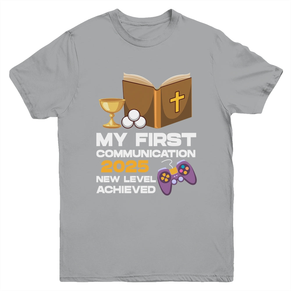 1st My First Communion 2025 Boys Girls Controller Video Game Youth Shirt | siriusteestore