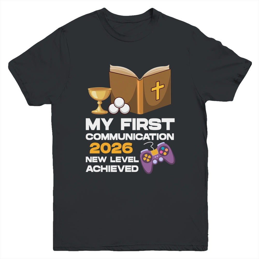 1st My First Communion 2026 Boys Girls Controller Video Game Youth Shirt | siriusteestore