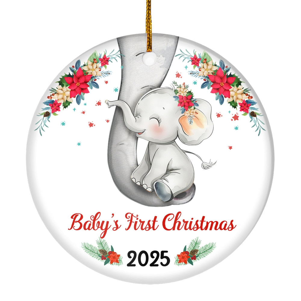 2025 Baby's First Christmas Cute Elephant Ornament for Newborn Babies Xmas Christmas Tree Ornament | siriusteestore