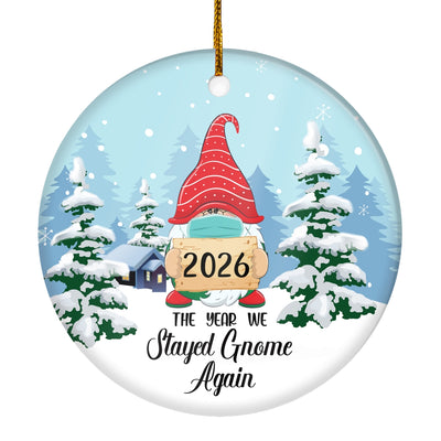 2025 Christmas Ornaments Santa The Year We Stayed Gnome Again Novelty Souvenir Christmas Tree Ornament | siriusteestore