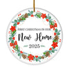 2025 First Christmas In Our New Home Mr And Mrs Gift Christmas Flower For Wedding Newlywed Couple 2025 Christmas Tree Ornament | siriusteestore