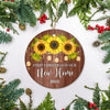 2025 First Christmas In Our New Home Mr And Mrs Gift Sunflower For Wedding Newlywed Couple 2025 Christmas Tree Ornament | siriusteestore