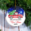 2025 First Christmas In Our New Home Mr And Mrs Red Truck Tree For Wedding Newlywed Couple 2025 Christmas Tree Ornament | siriusteestore