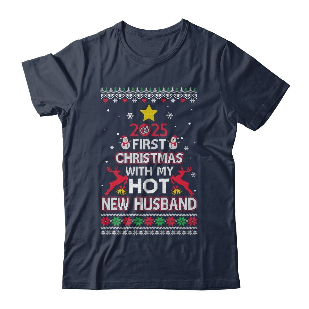 2025 First Christmas With My Hot New Husband Ugly Shirt & Sweatshirt | siriusteestore